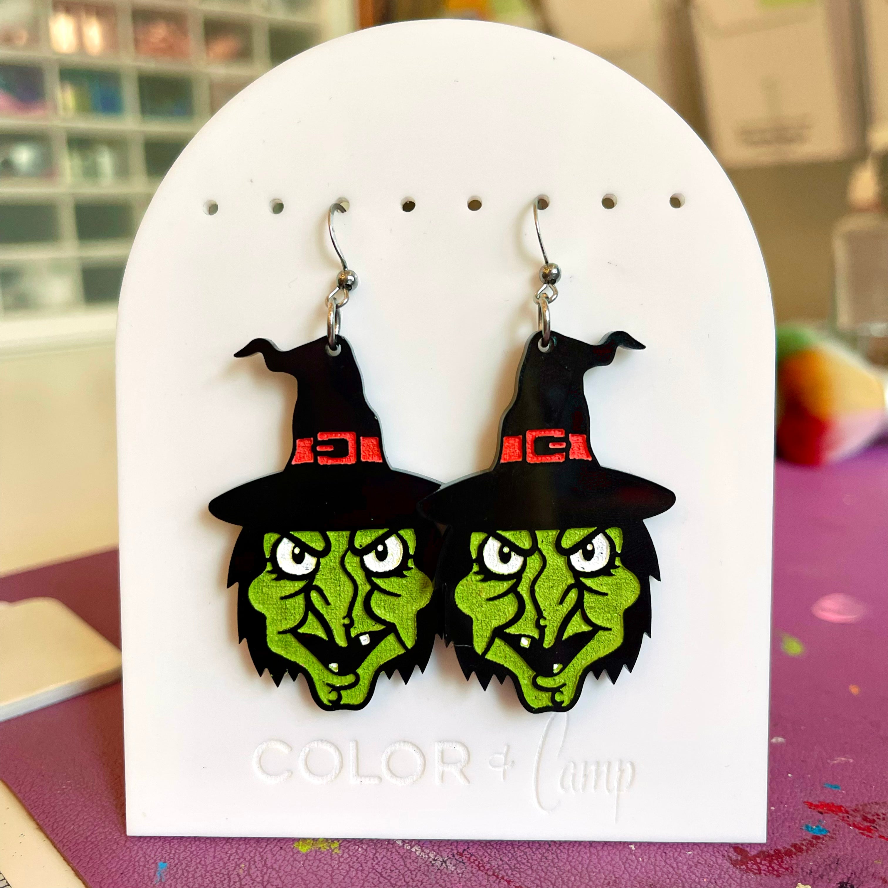 Witch - Retro Halloween Earrings