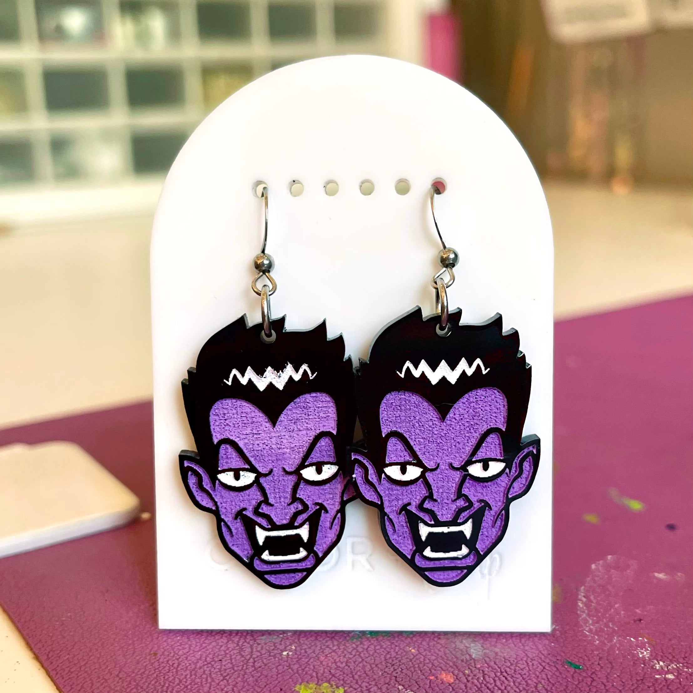 Vampire - Retro Halloween Earrings