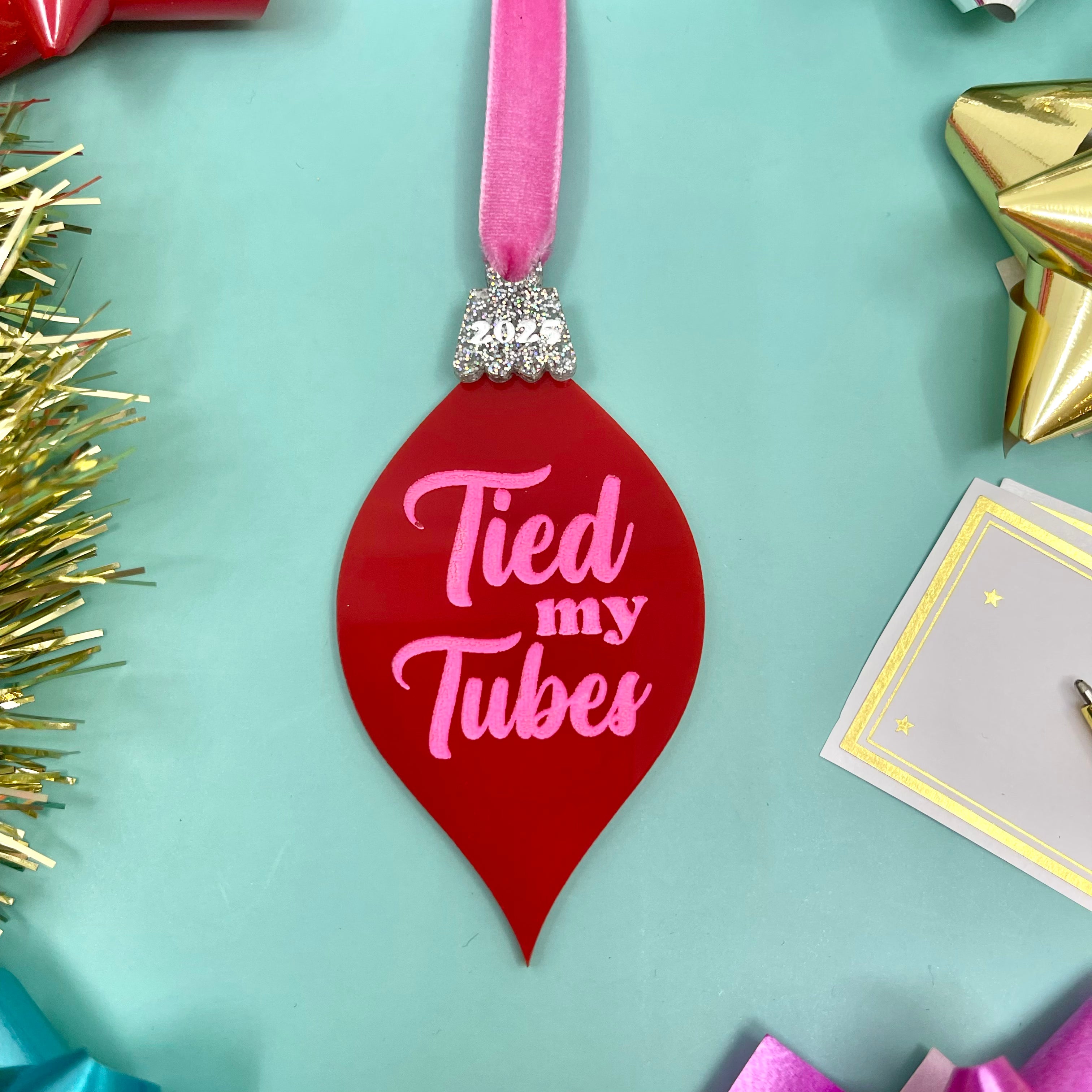 The Year I Tied My Tubes - Retro Christmas Ornament