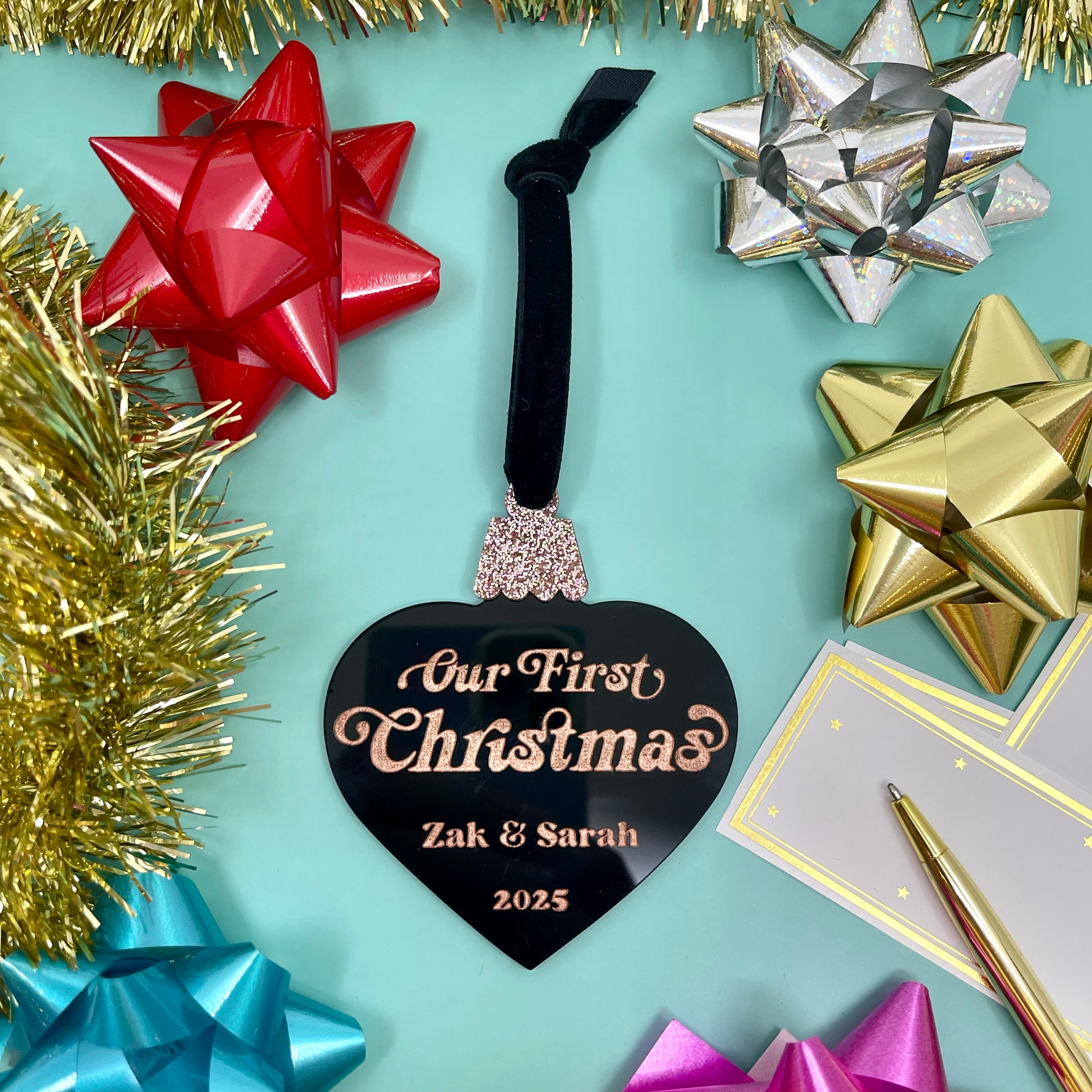 Our First Christmas - Personalized Retro Christmas Ornament