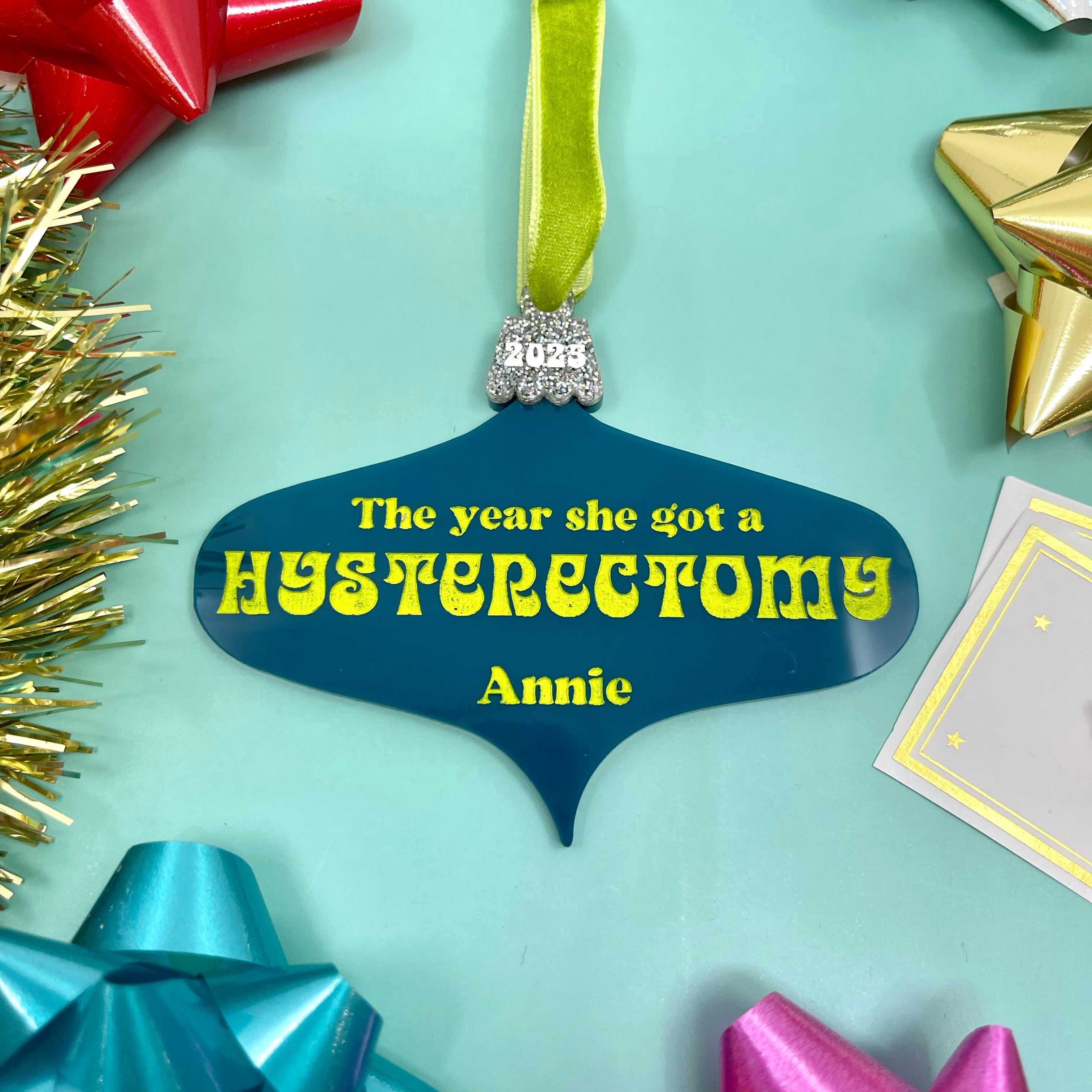 The Year I Got a Hysterectomy - Custom Retro Christmas Ornament
