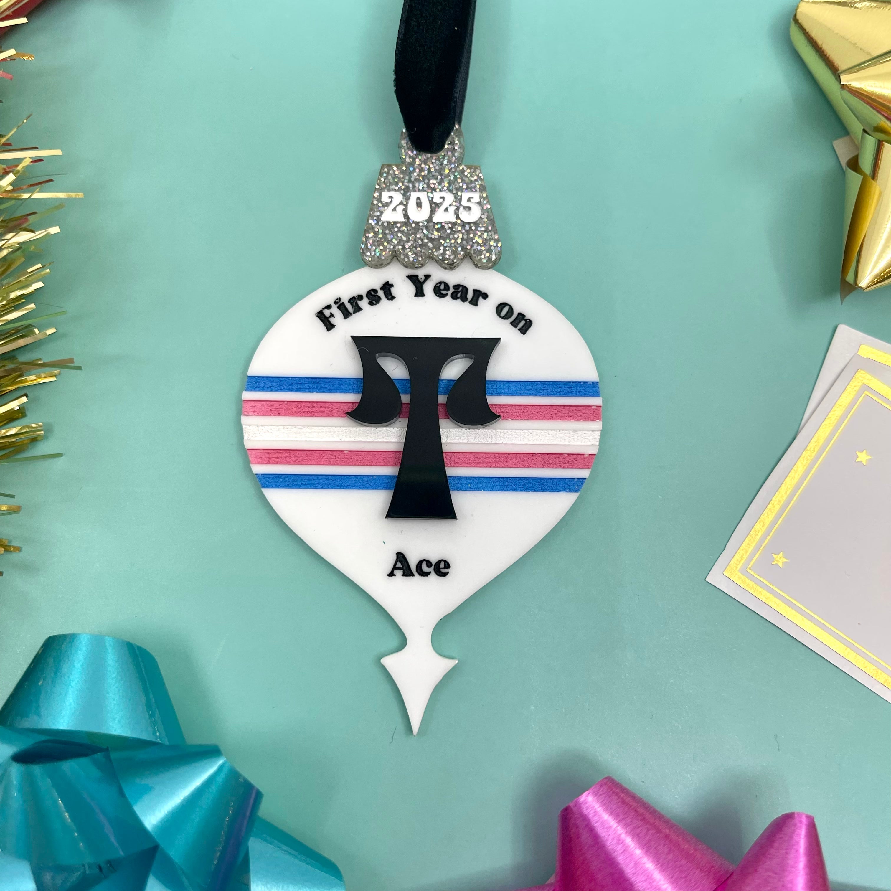 First Year on T - Custom Retro Christmas Ornament