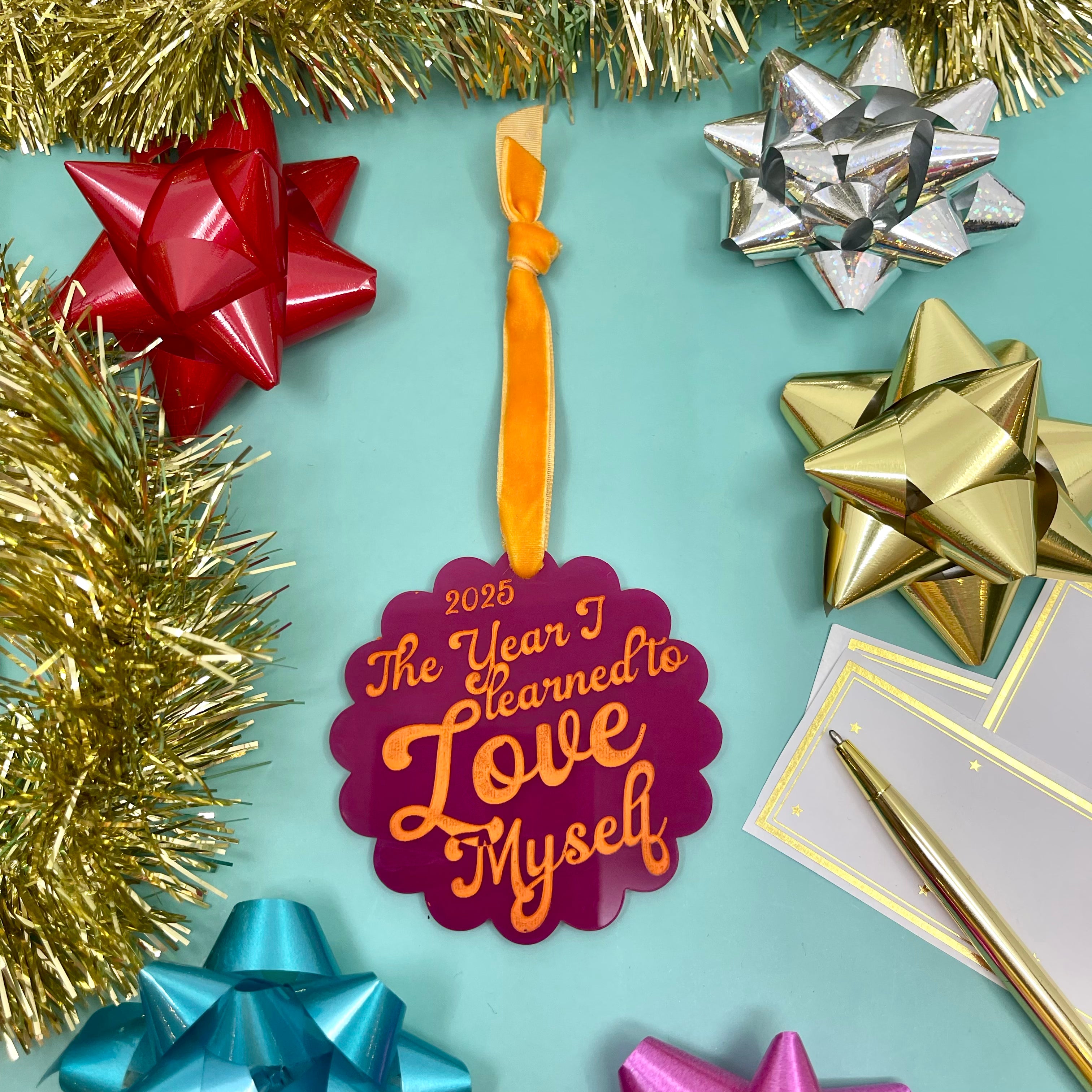 The Year I Learned to Love Myself - Retro Christmas Ornament