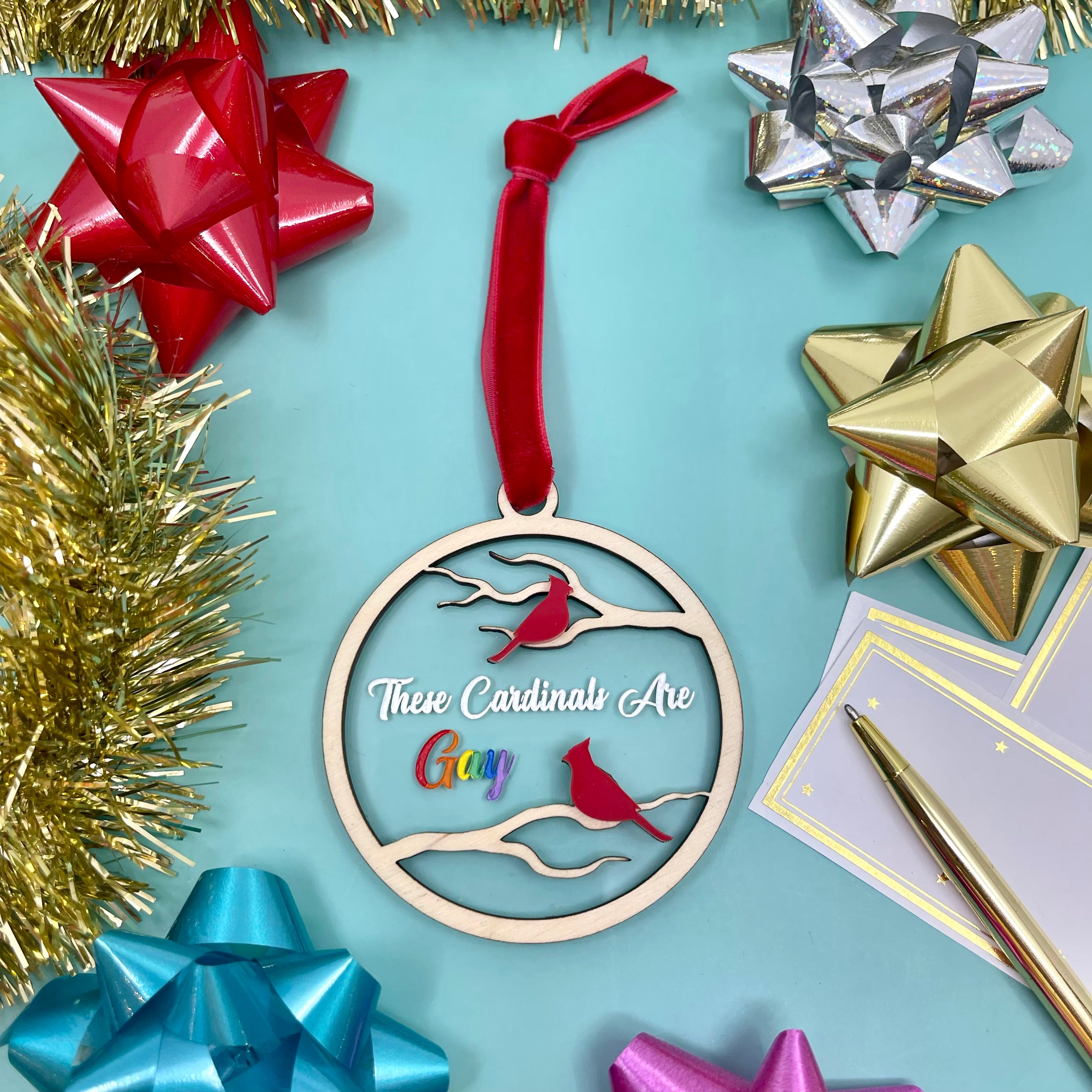 These Cardinals Are Gay - LGBTQ Christmas Ornament