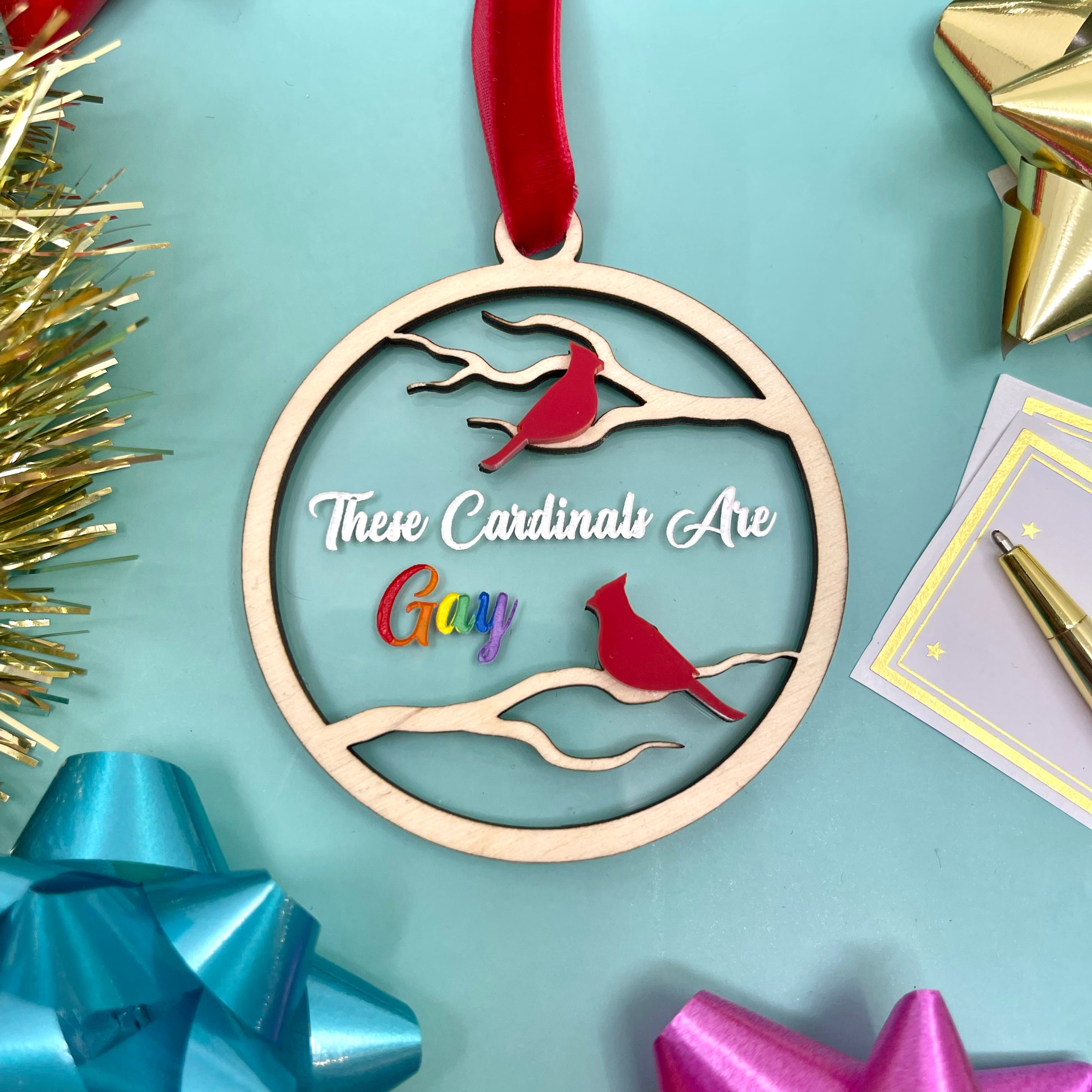 These Cardinals Are Gay - LGBTQ Christmas Ornament