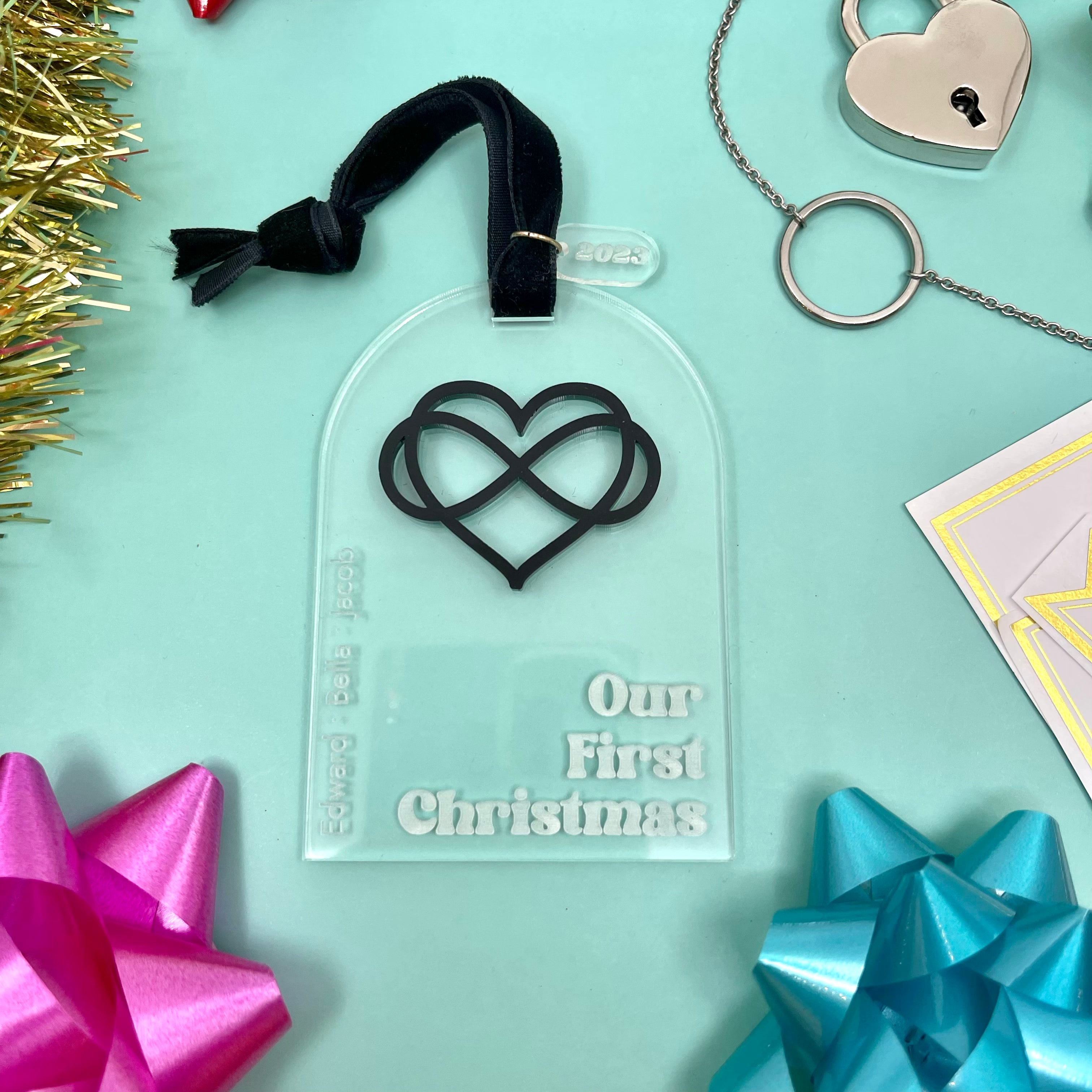 Personalized Our First Christmas Subtle Polyamory Ornament