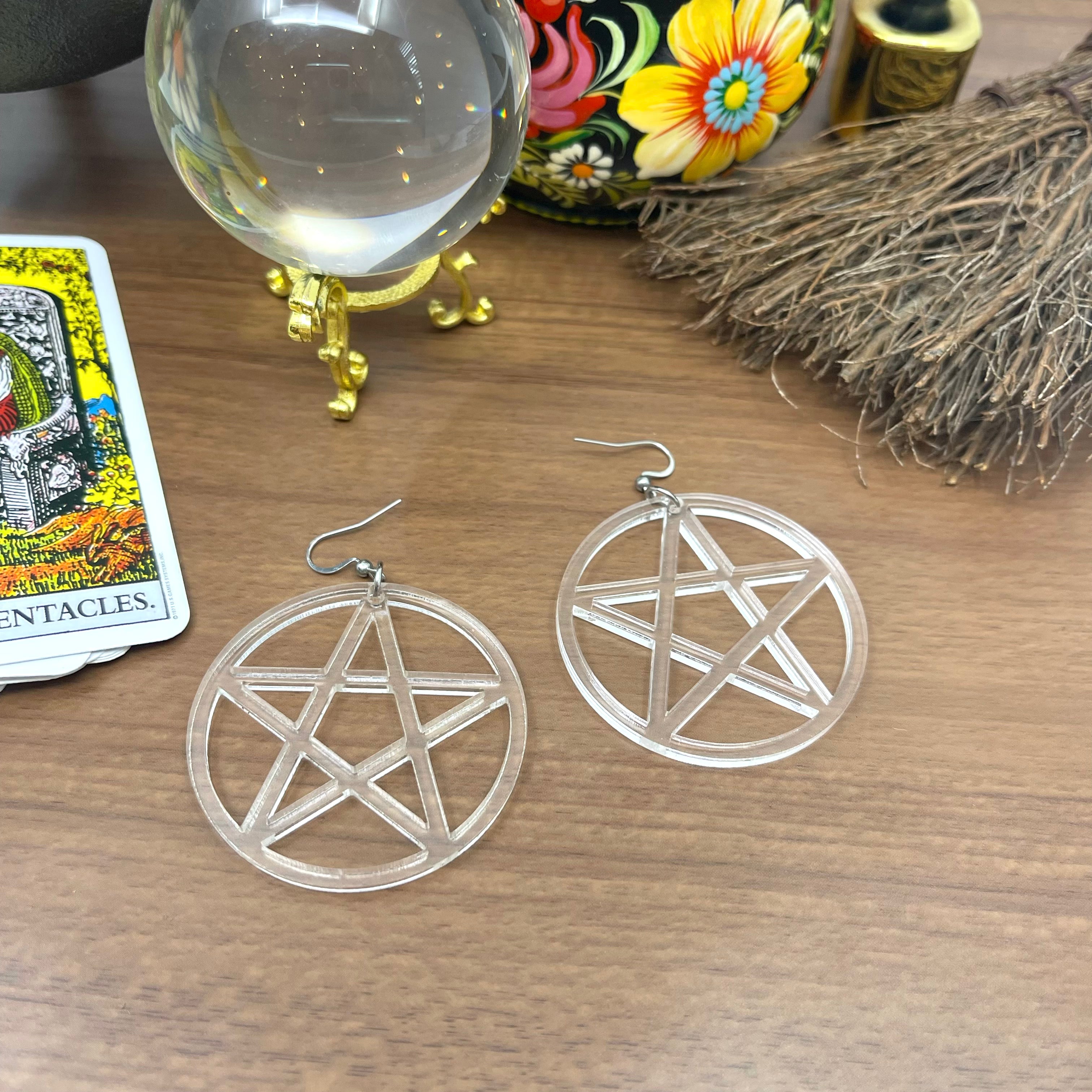 Modern Witch Pentacle Earrings