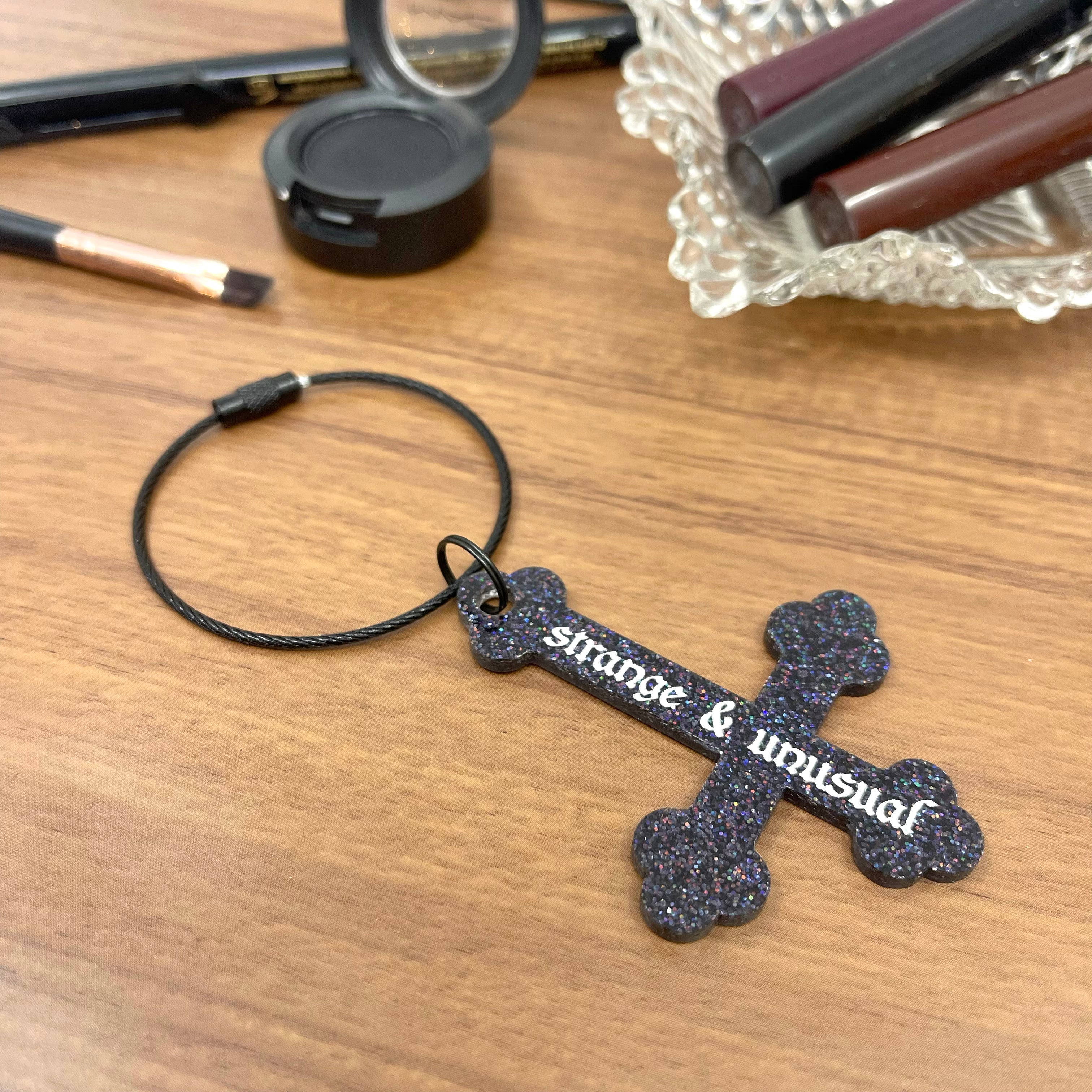 Strange & Unusual Gothic Cross Keychain/Bag Tag