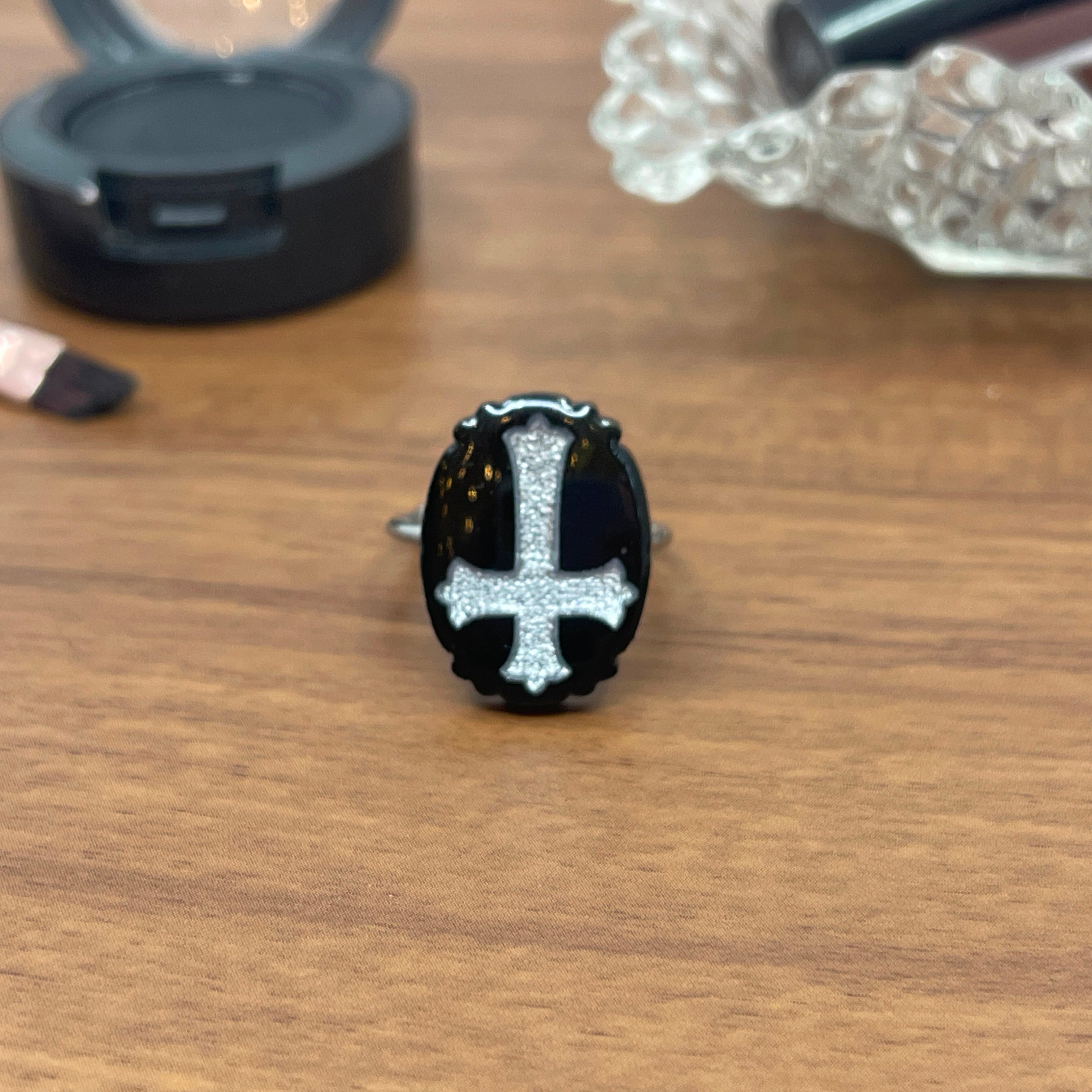 Gothic Cross Cocktail Ring