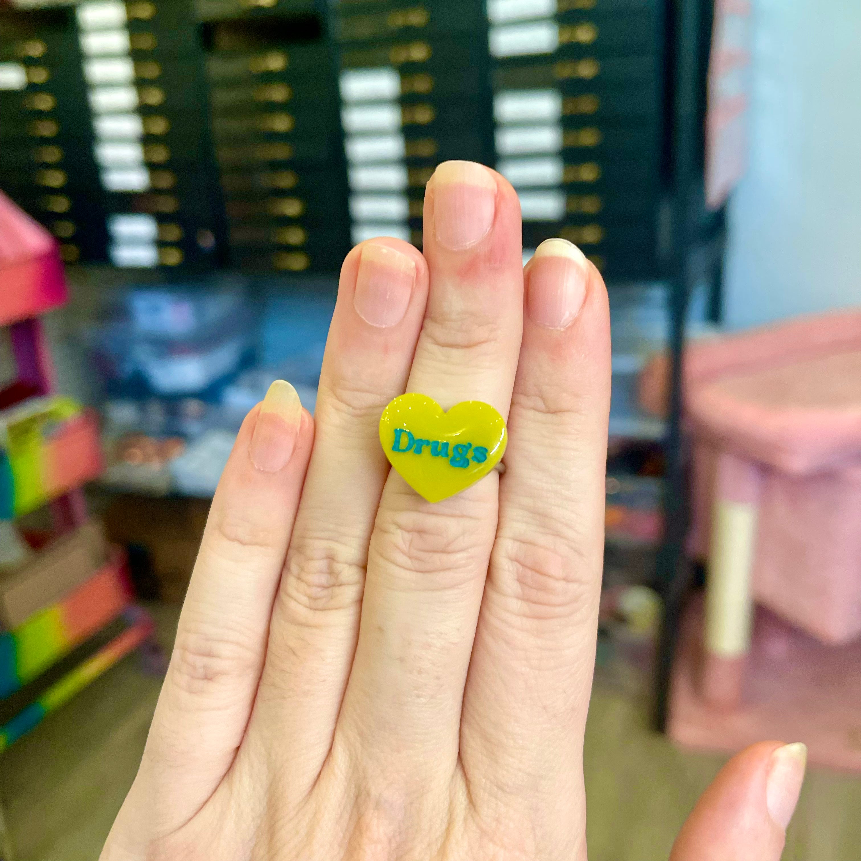 Custom Acrylic Heart Signet Ring