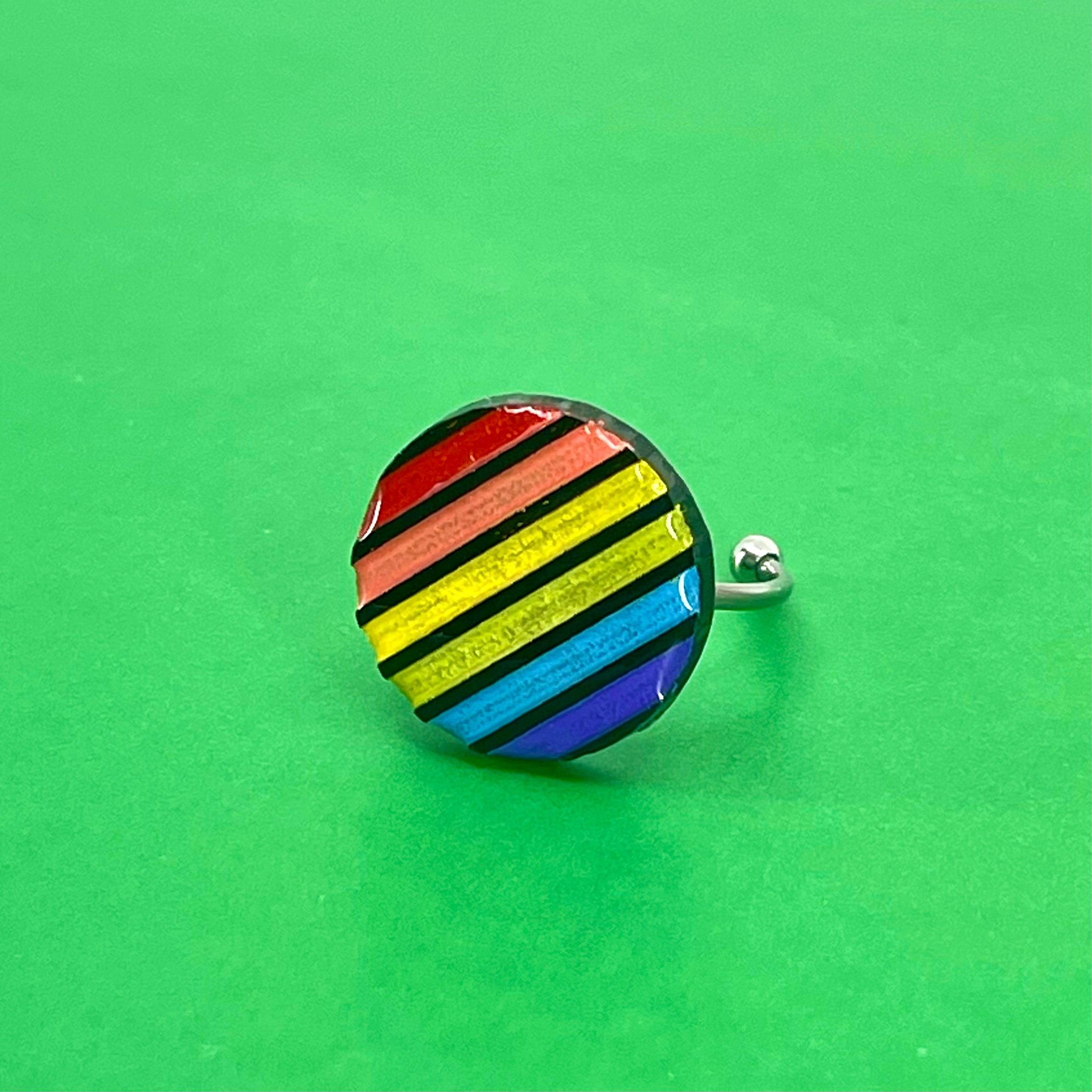 80s Pride Stripe Cocktail Ring
