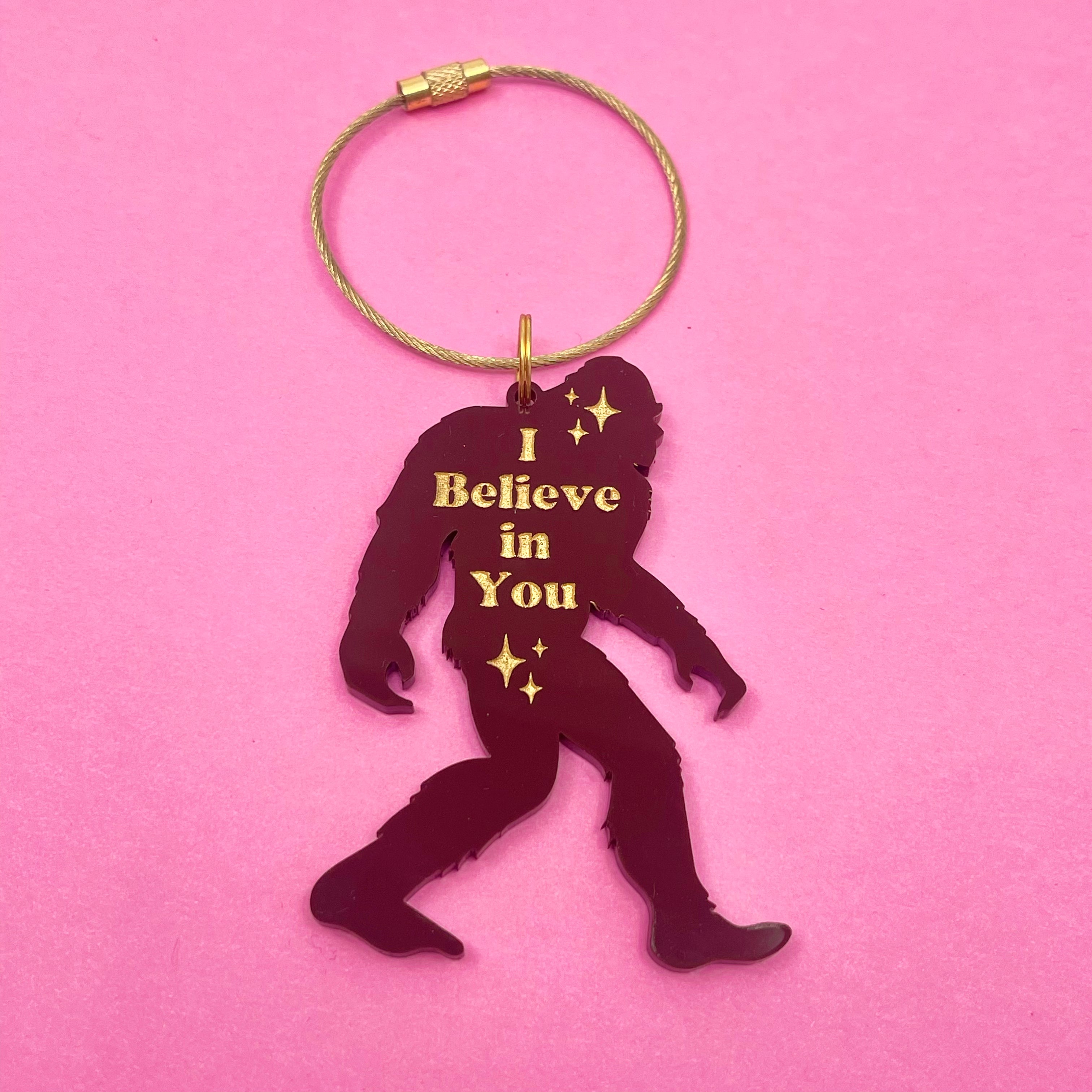 Bigfoot Believes in You Keychain/Bag Tag