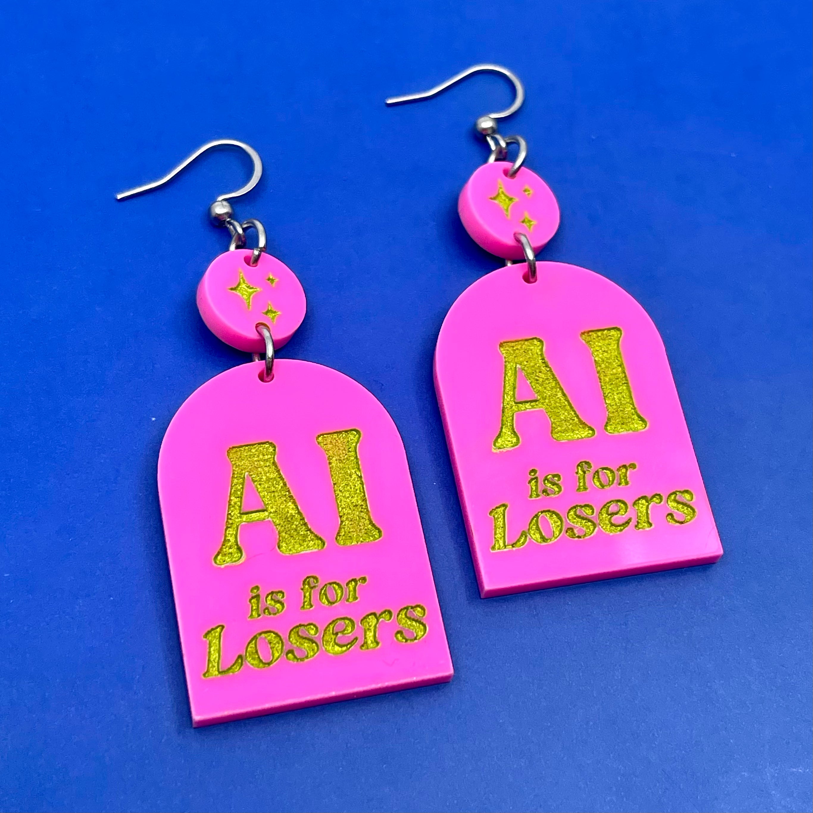 AI is for Losers Earrings