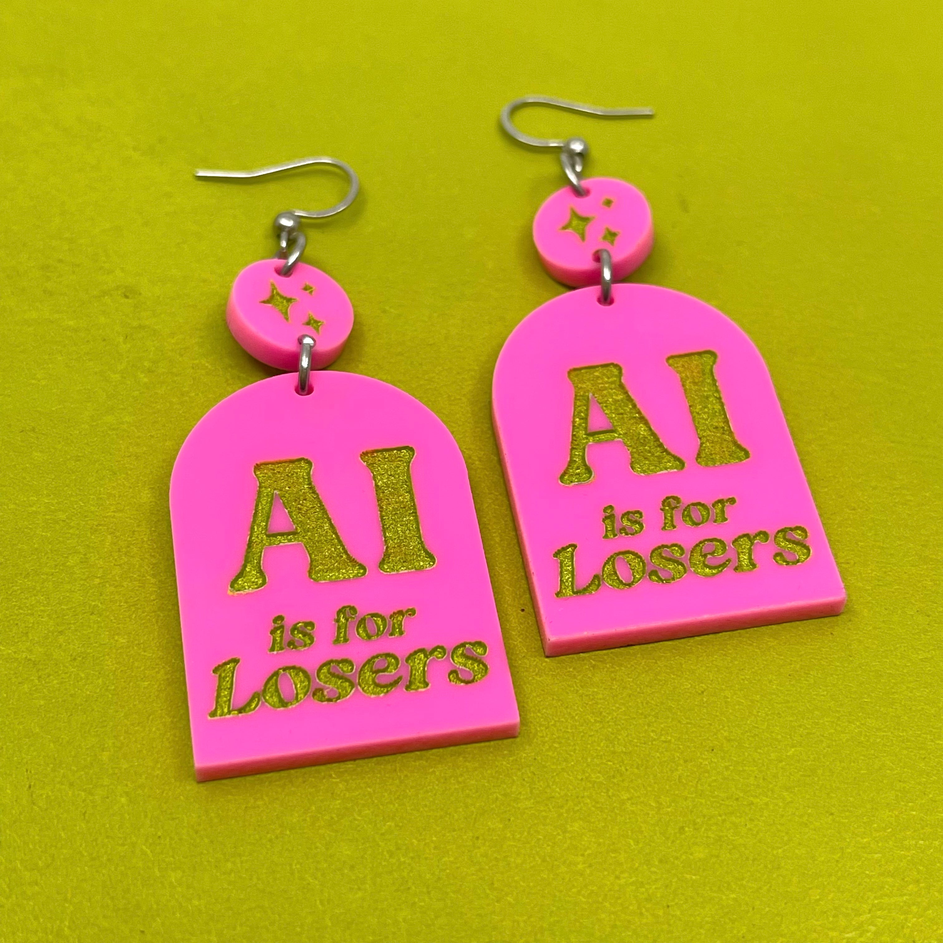 AI is for Losers Earrings