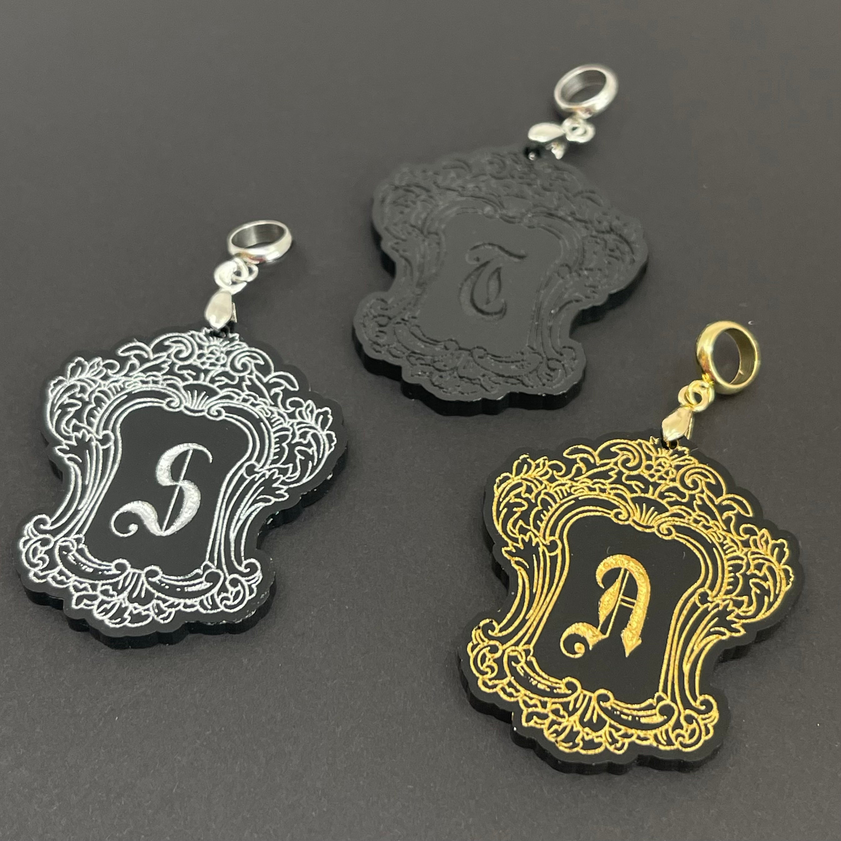Custom Goth Monogram Pendant
