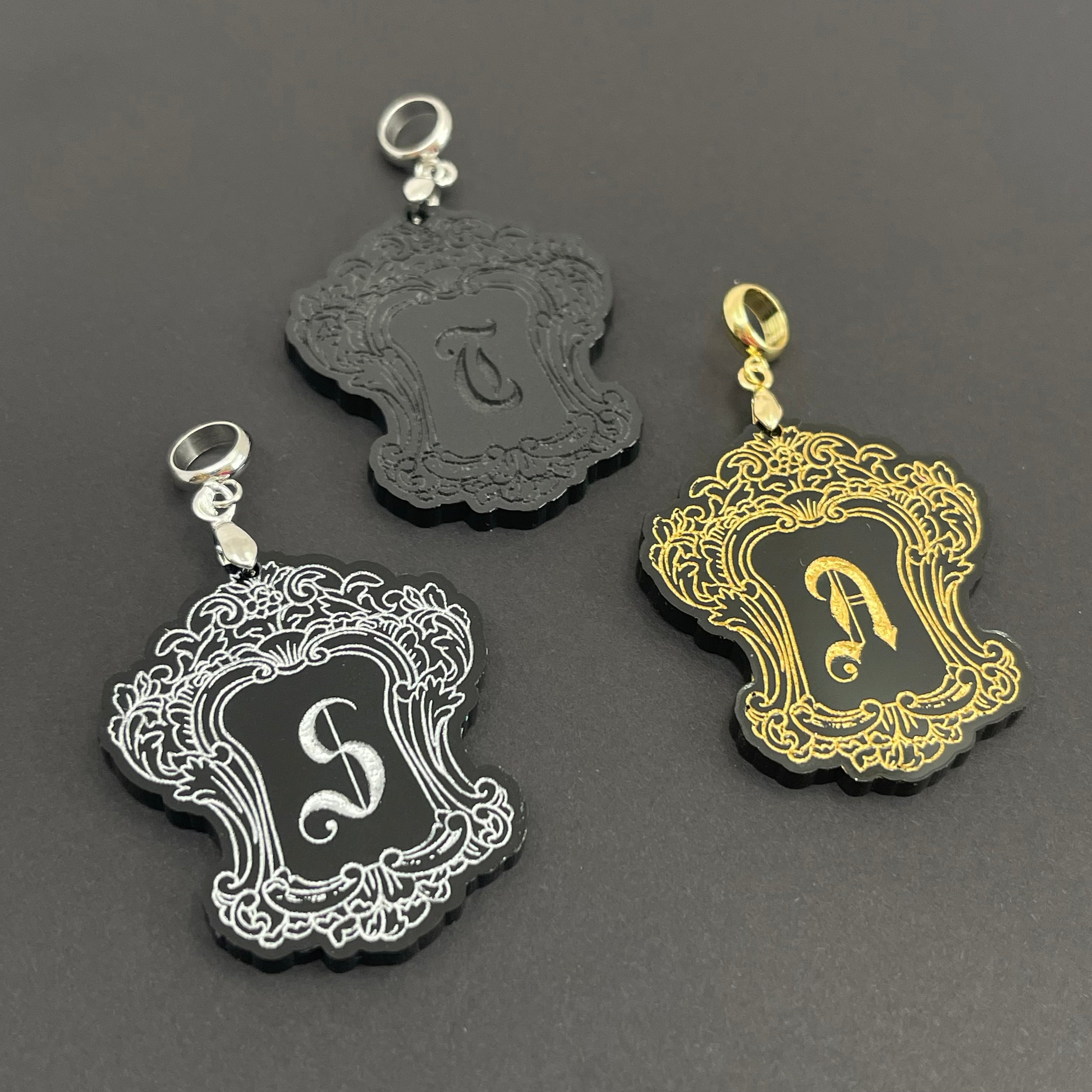 Custom Goth Monogram Pendant