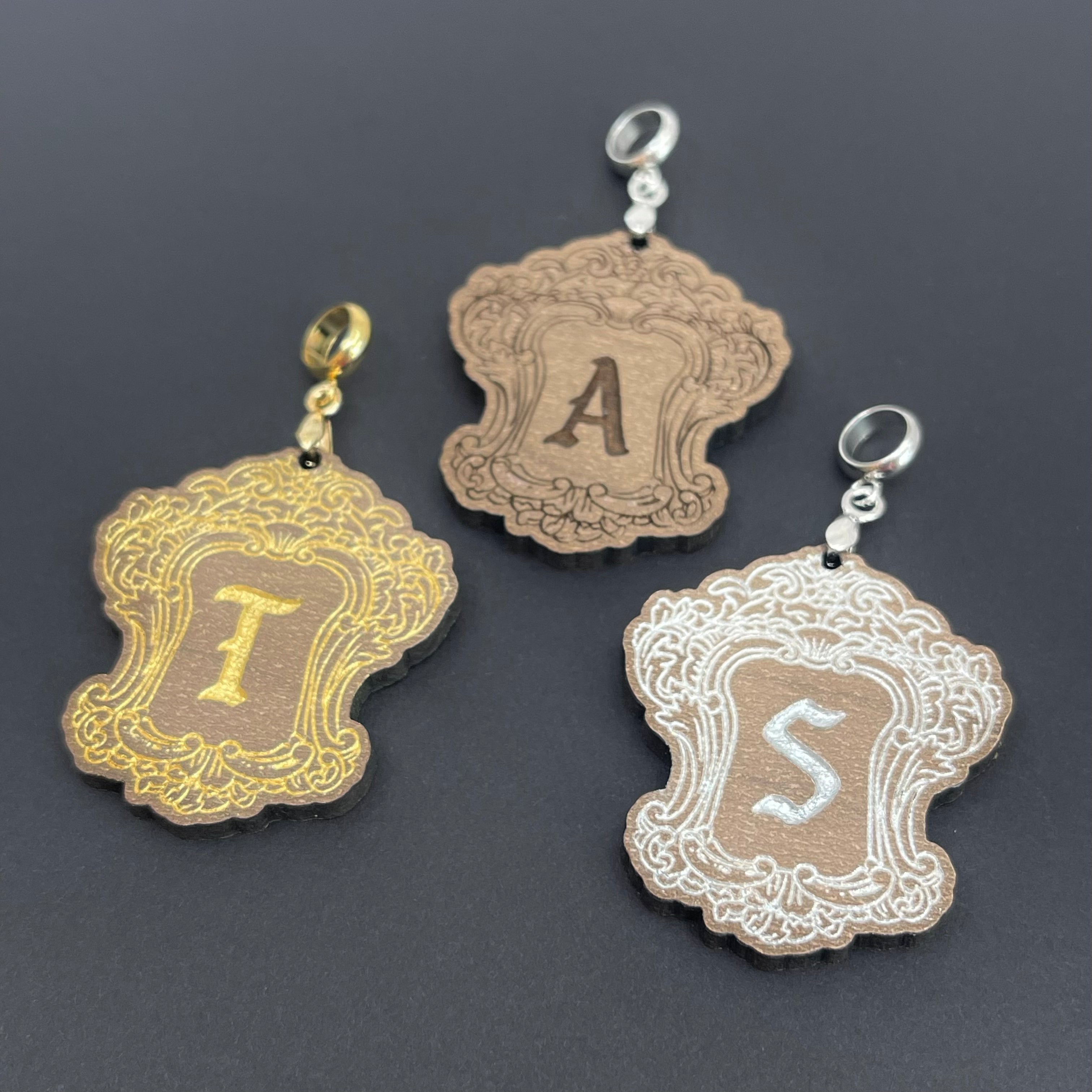 Custom Witchy Wooden Monogram Pendant