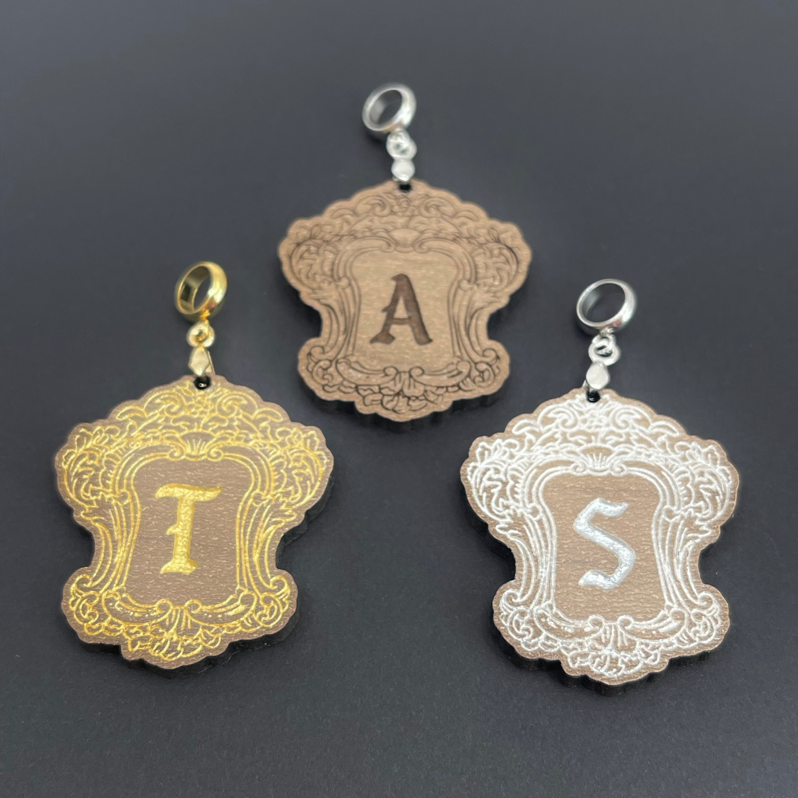 Custom Witchy Wooden Monogram Pendant