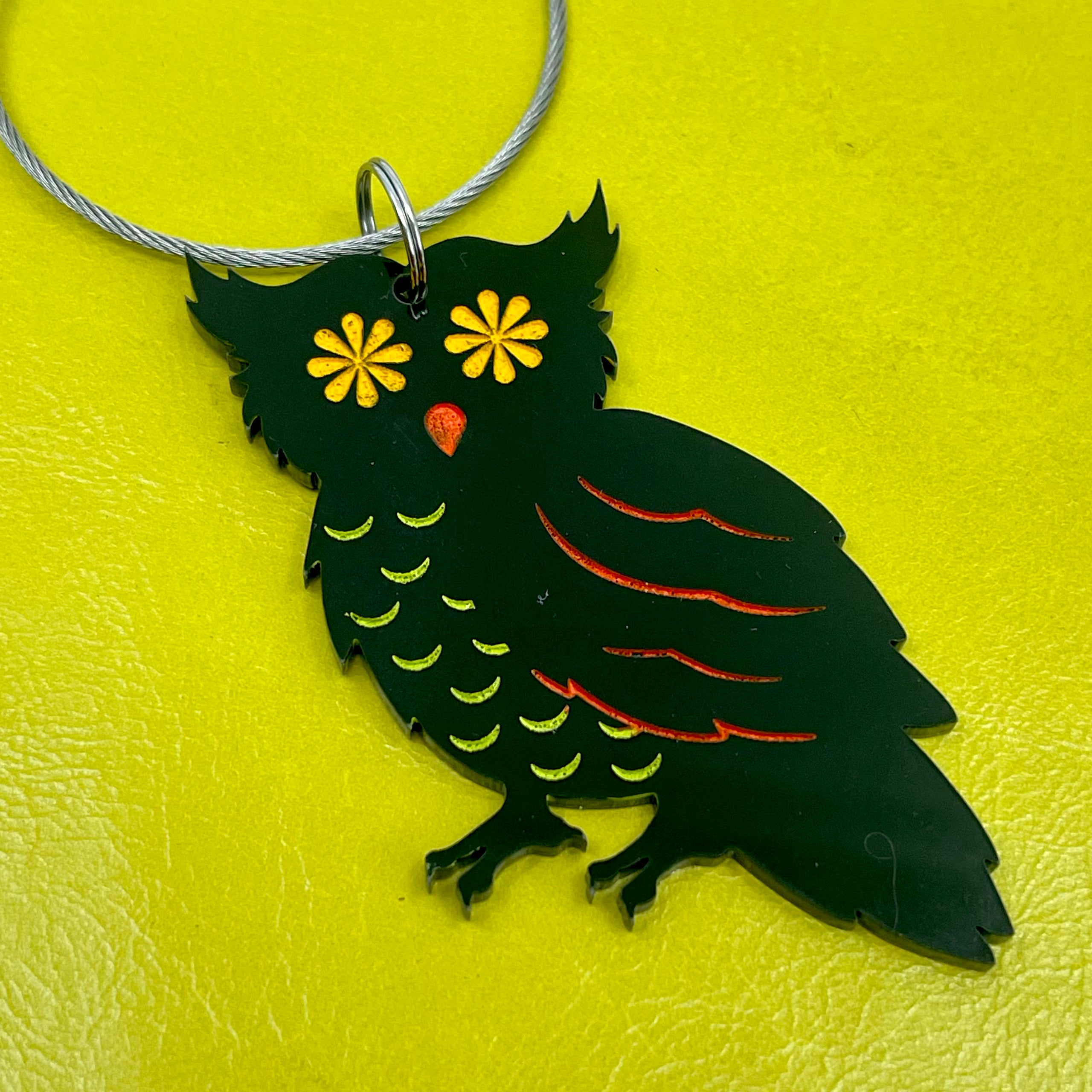 Spooky Paper Owl Keychain/Bag Charm