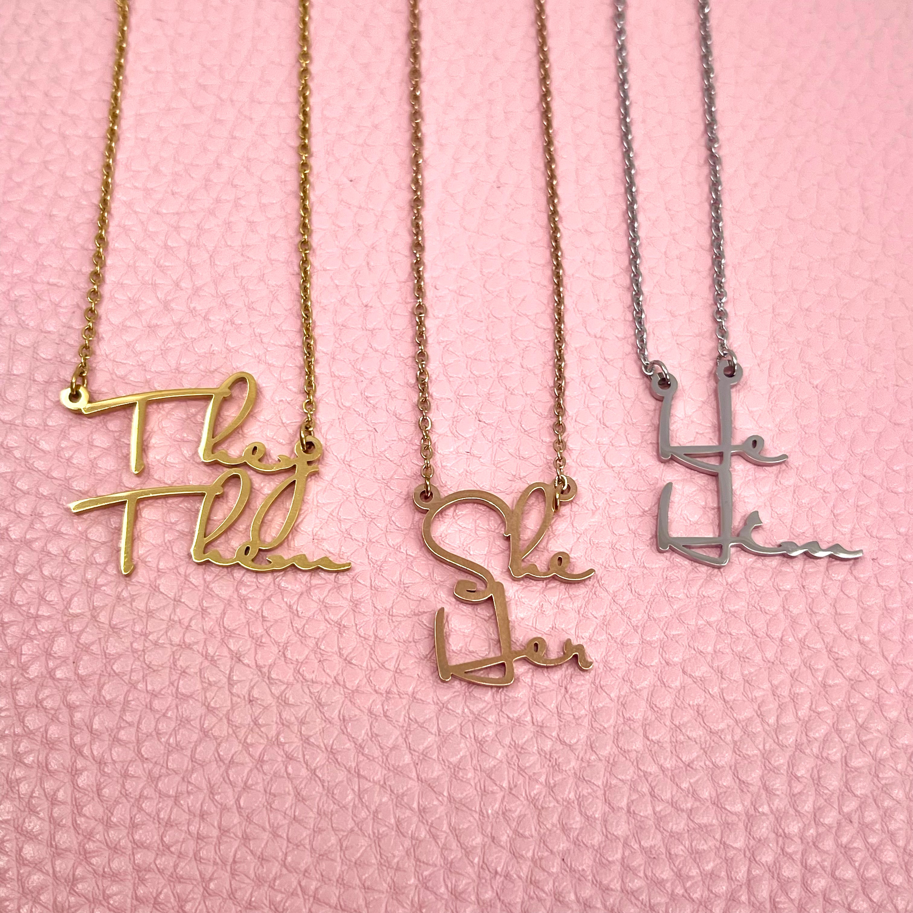 The Retro Pronoun Necklace