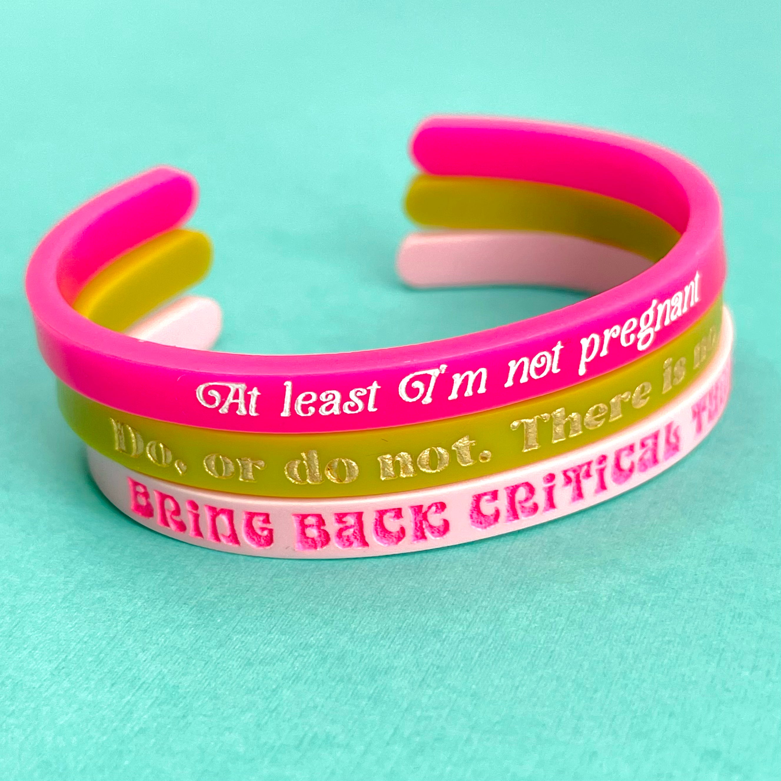 Custom Quote Acrylic Cuff Bracelet - 1/4"