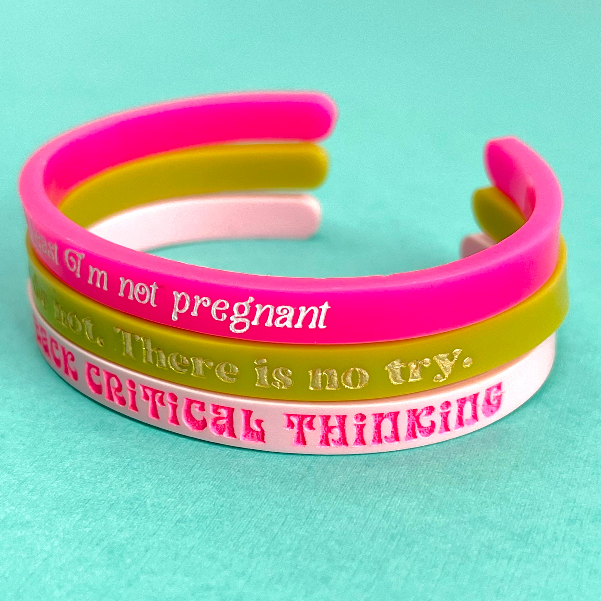 Custom Quote Acrylic Cuff Bracelet - 1/4"