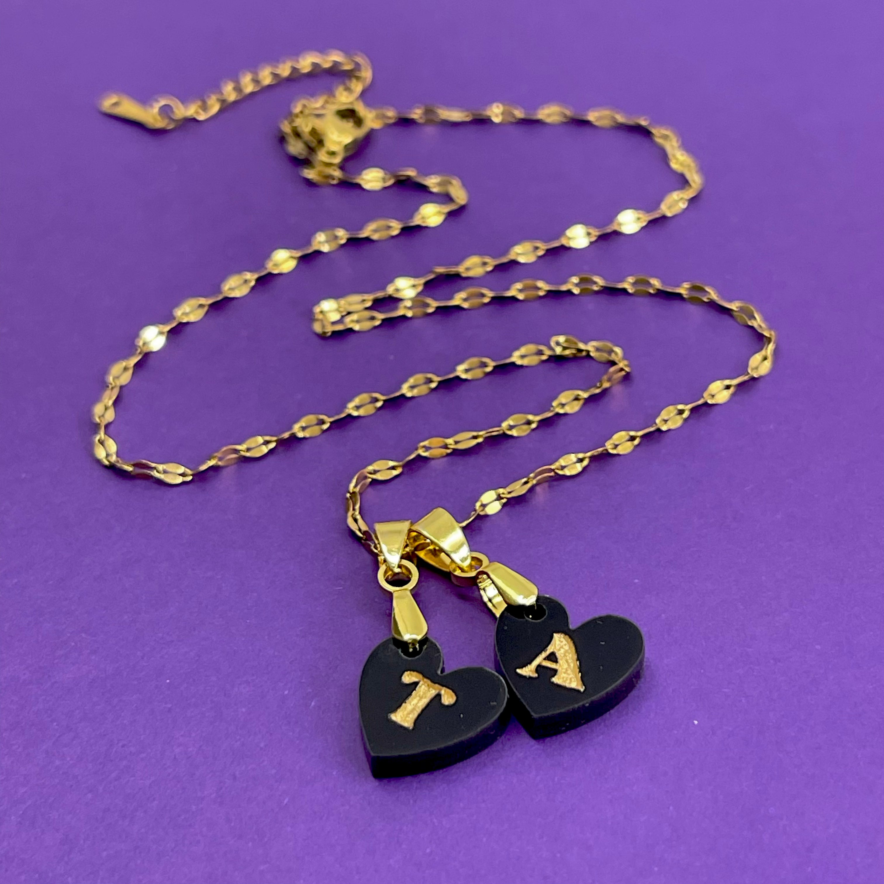 Tiny Hearts Necklace - Mom & Grandma Initials Necklace