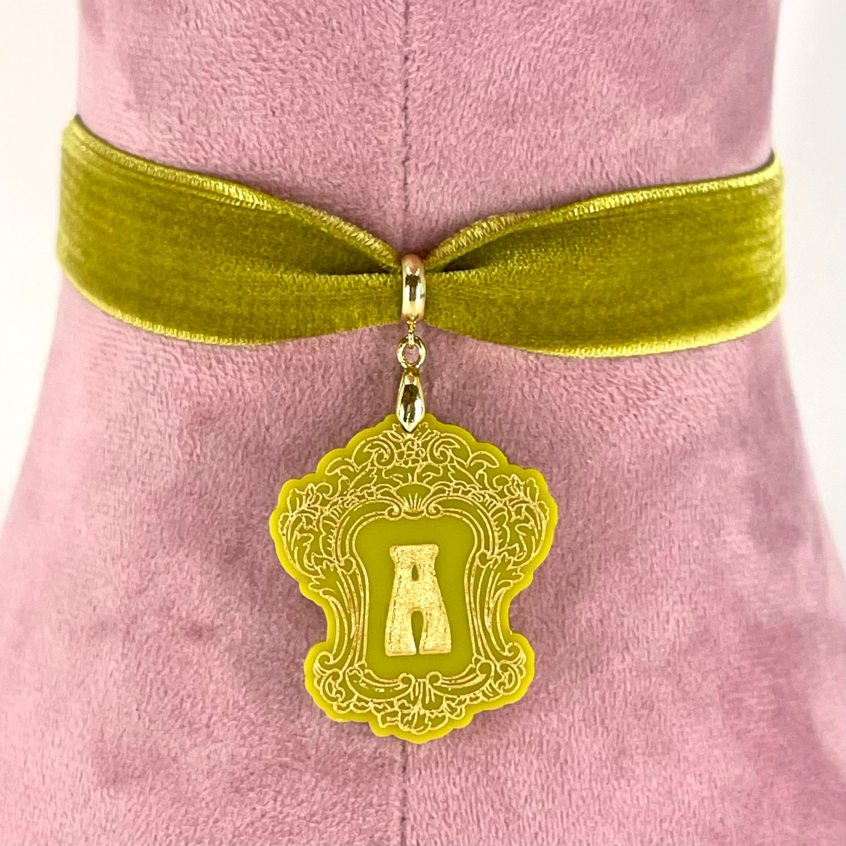 Hollywood Regency Monogram Velvet Choker