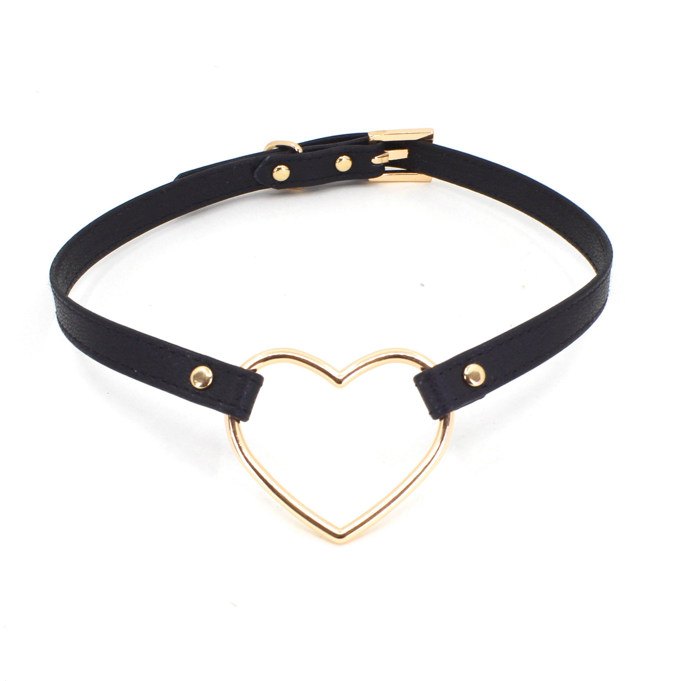 Design Your Own Heart Ring Mini BDSM Collar Collar Restrained Grace   