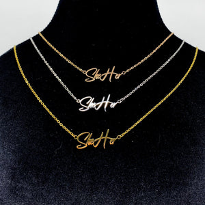 The Modern Pronoun Necklace in Stainless Steel Necklace Restrained Grace   